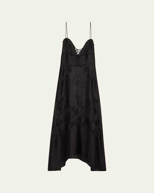 Vesna Embroidered Silk Midi Dress